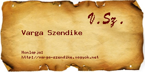 Varga Szendike névjegykártya