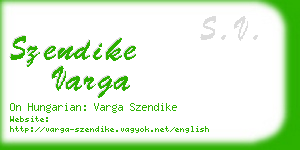 szendike varga business card